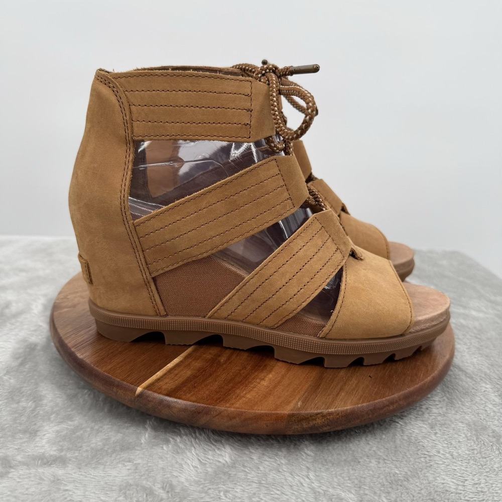 Sorel Shoes Womens Size 8 Brown Suede Gladiator Wedge Sandals Joanie II Ankle